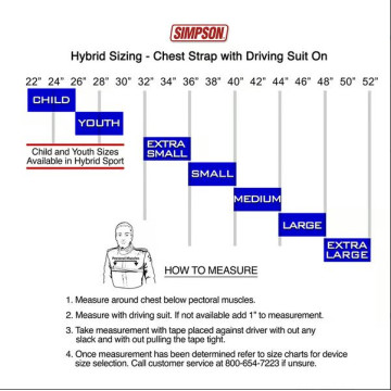 Simpson Hybrid Size chart