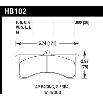 Hawk Pads - AP Racing, Wilwood 7520