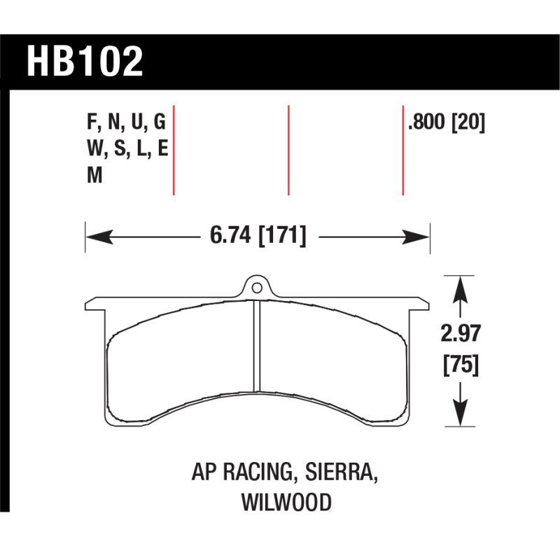 Hawk Pads -  AP Racing, Sierra, Wilwood