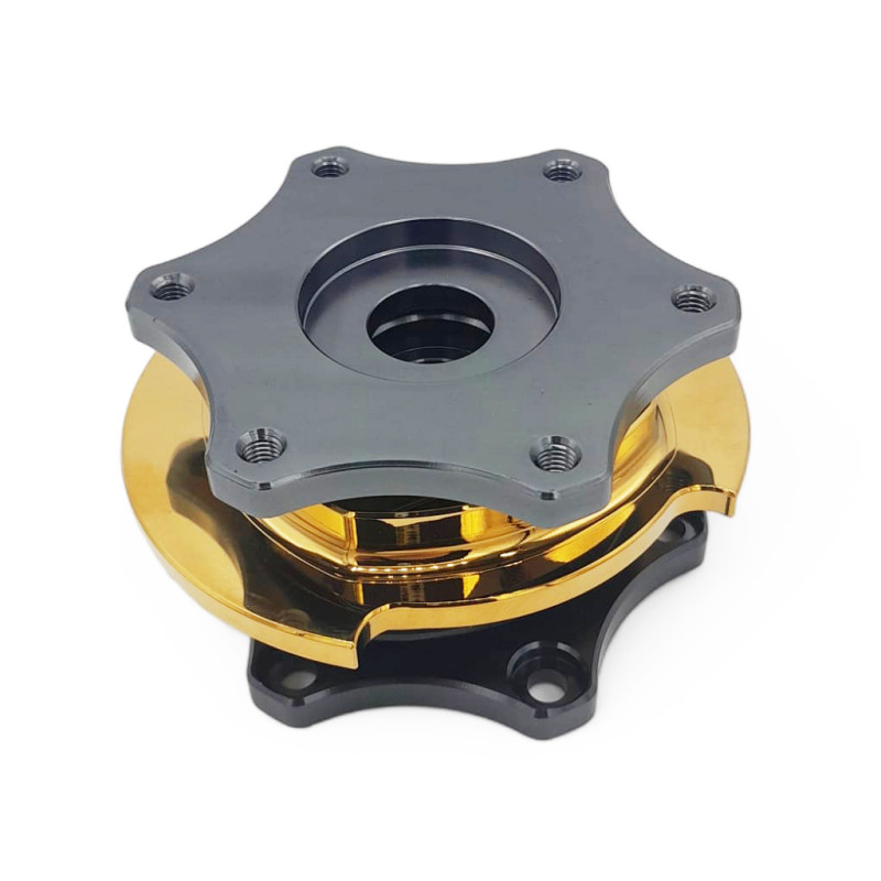 Steering Wheel Quick Release Hub - Grey/Gold